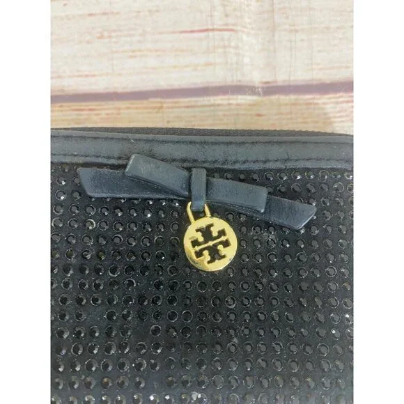 Tory Burch Women's Black Compact Crystal Zip Continental Wallet - OS - Picture 3 of 10